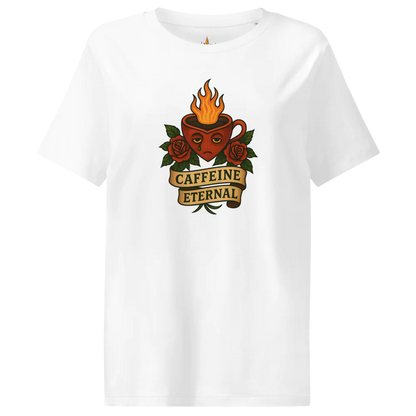 Caffeine Eternal™ | Women's Organic Ribbed Neck T-Shirt | The Perfect Giftable