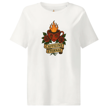 Caffeine Eternal™ | Women's Organic Ribbed Neck T-Shirt | The Perfect Giftable