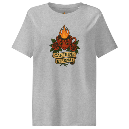 Caffeine Eternal™ | Women's Organic Ribbed Neck T-Shirt | The Perfect Giftable