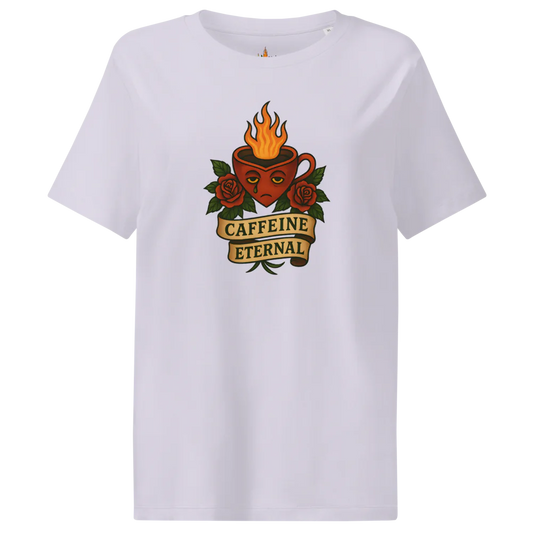 Caffeine Eternal™ | Women's Organic Ribbed Neck T-Shirt | The Perfect Giftable